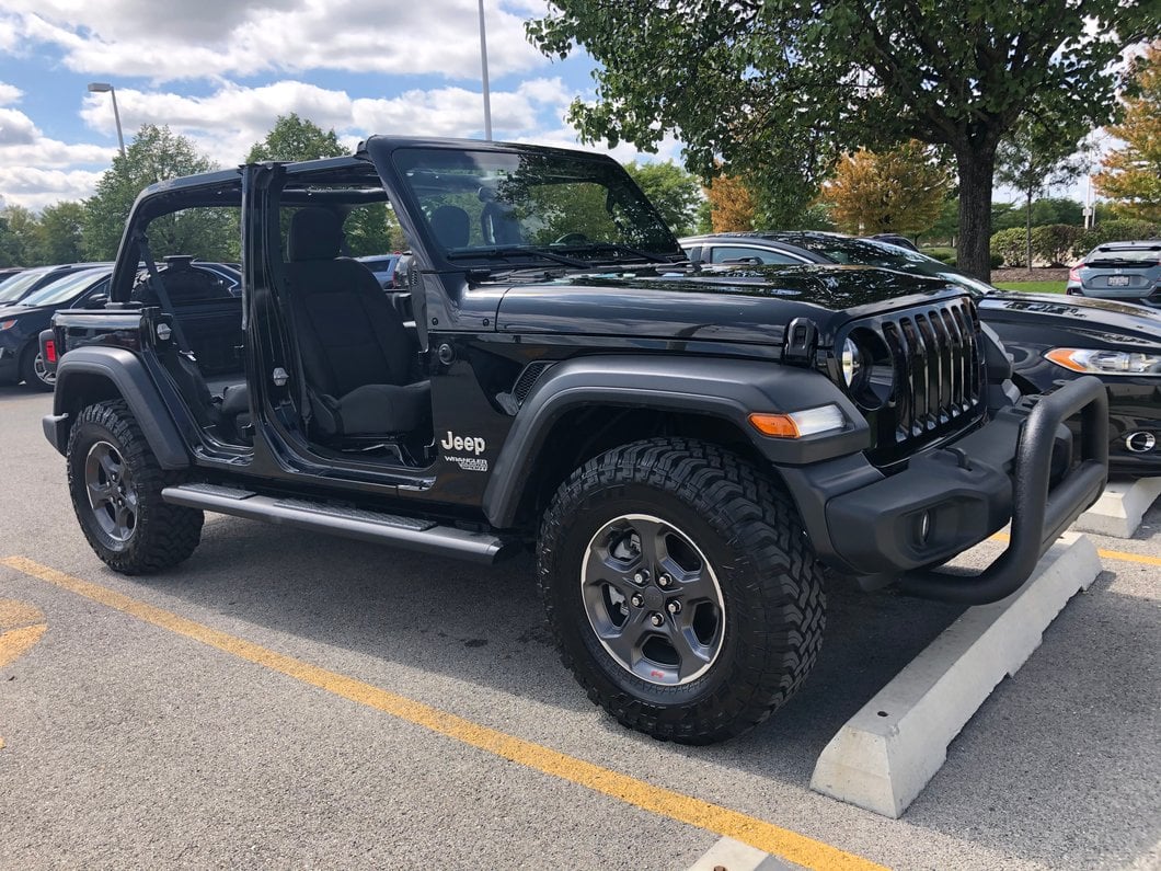 RedRock 3-Inch Bull Bar with Skid Plate; Textured Black (18-25 Jeep Wrangler JL)