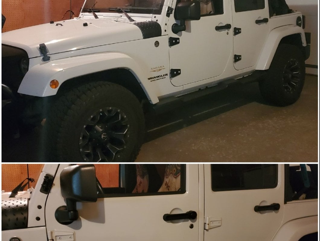 RedRock Door Hinge Covers; Gloss Black (07-18 Jeep Wrangler JK 4-Door)