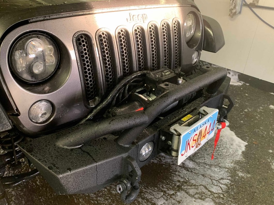 RedRock Roller Fairlead License Plate Mounting Bracket (07-18 Jeep Wrangler JK)