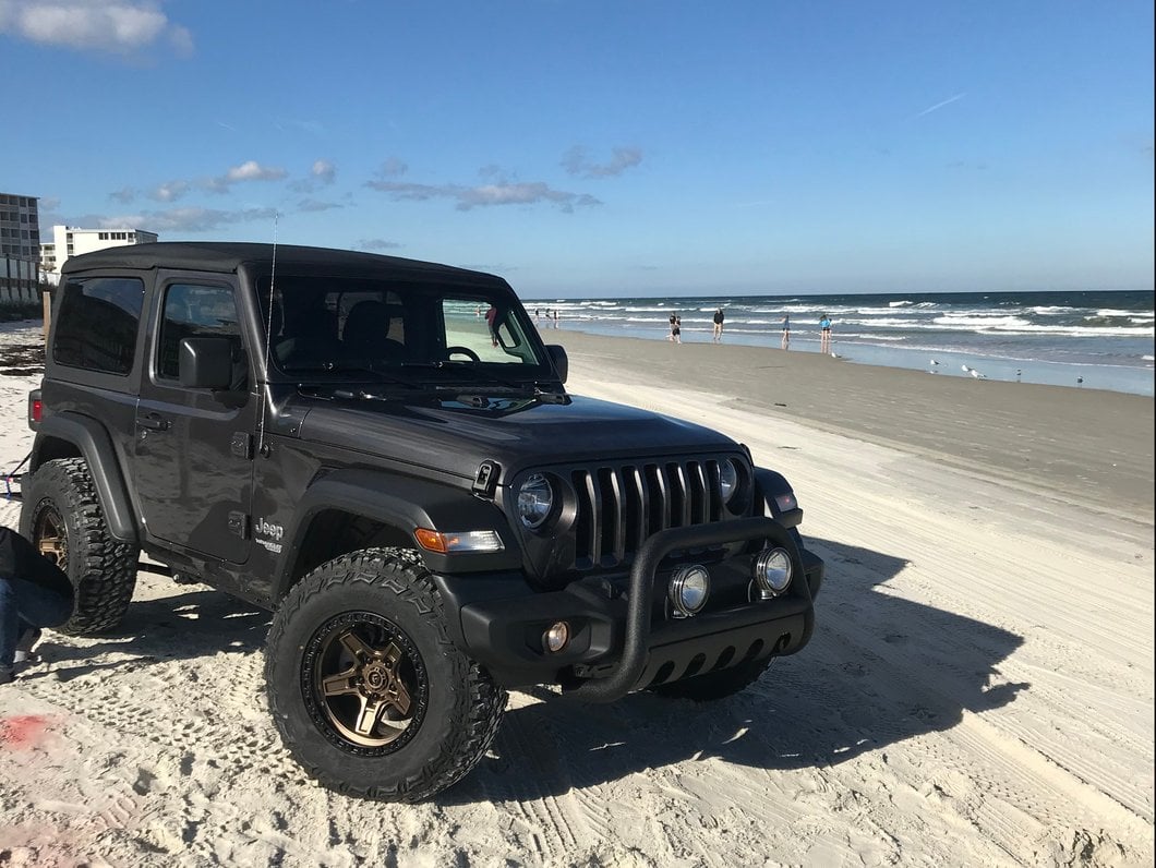 RedRock 3-Inch Bull Bar with Skid Plate; Textured Black (18-25 Jeep Wrangler JL)