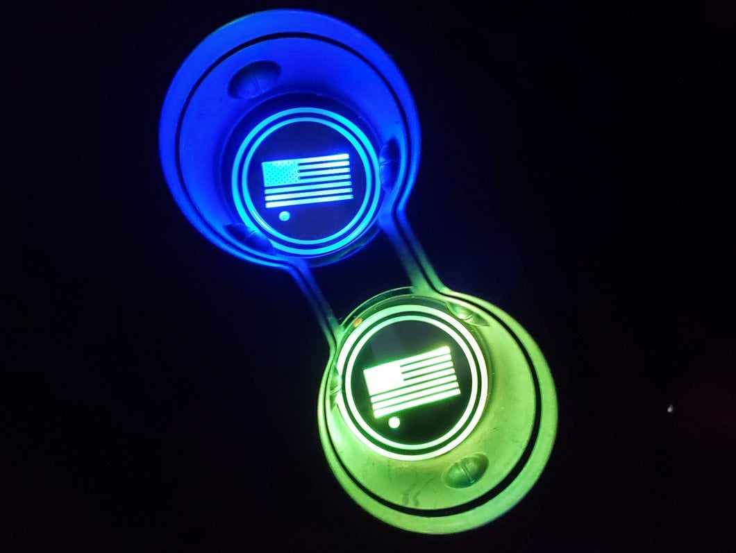 RedRock Alterum Series Color Changing LED Cup Holder Lighting with American Flag Logo (07-25 Jeep Wrangler JK & JL)
