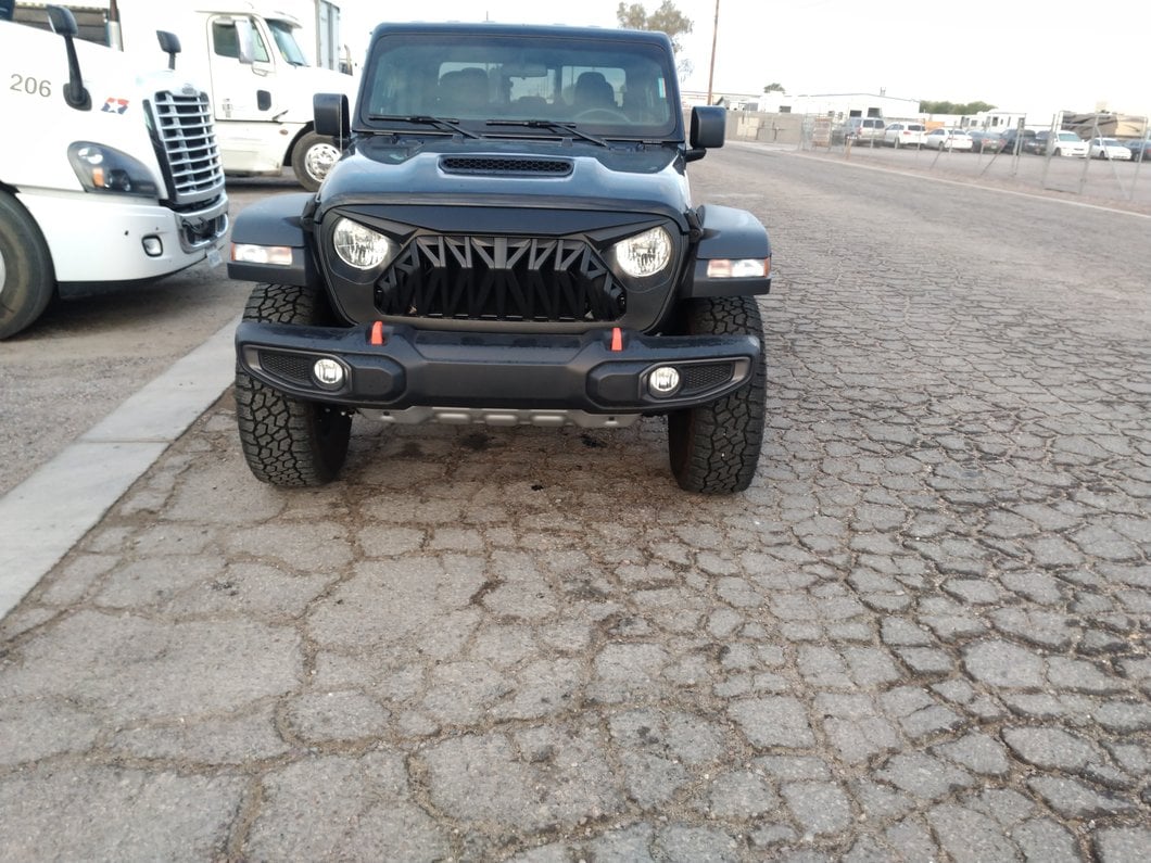 RedRock Deep Woods Grille; Matte Black (20-25 Jeep Gladiator JT w/o TrailCam)