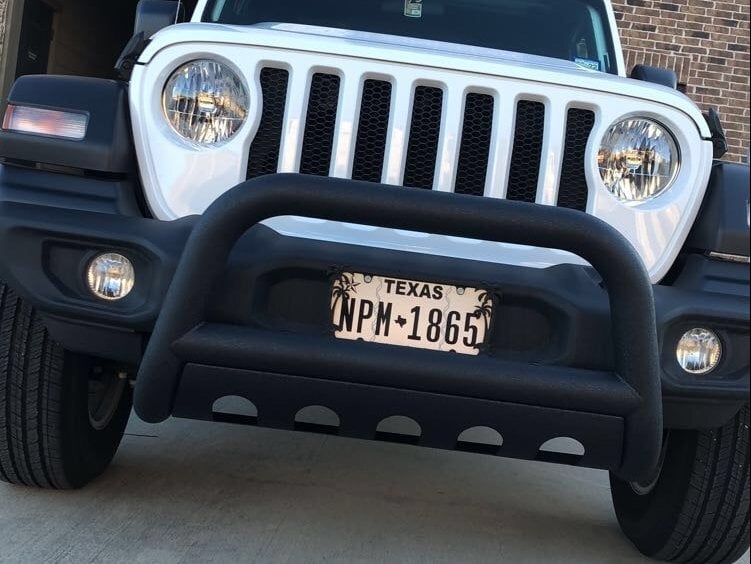 RedRock 3-Inch Bull Bar with Skid Plate; Textured Black (20-25 Jeep Gladiator JT, Excluding Mojave)