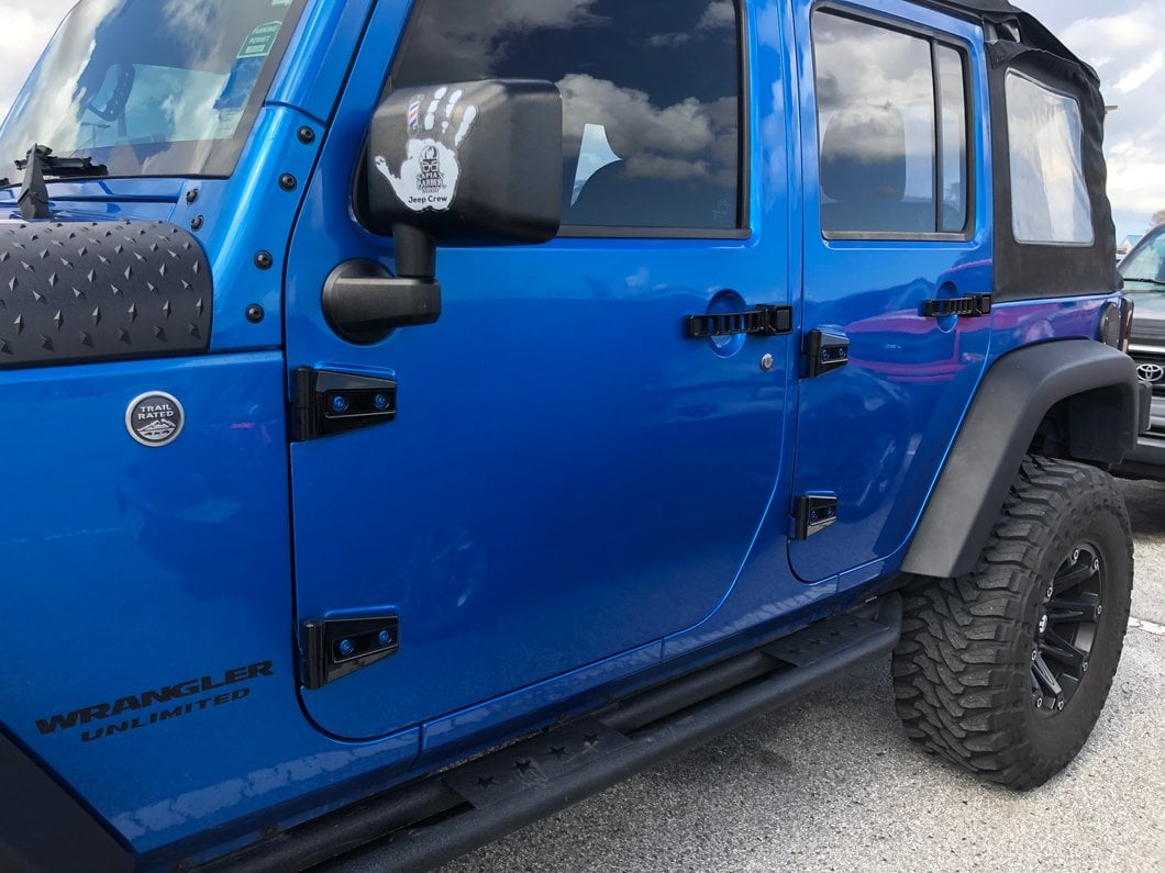 RedRock Aluminum Door and Tailgate Handle Set; Black (07-18 Jeep Wrangler JK 4-Door)