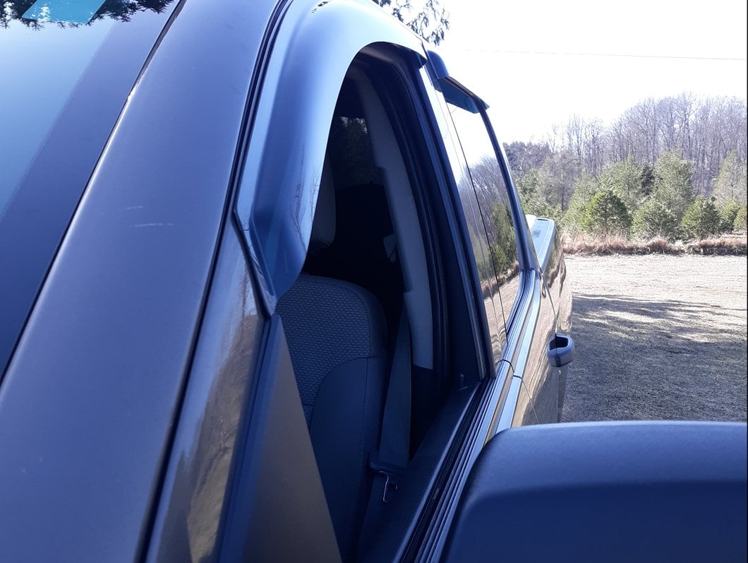 RedRock Window Deflectors; Front and Rear; Smoked (14-18 Silverado 1500 Crew Cab)