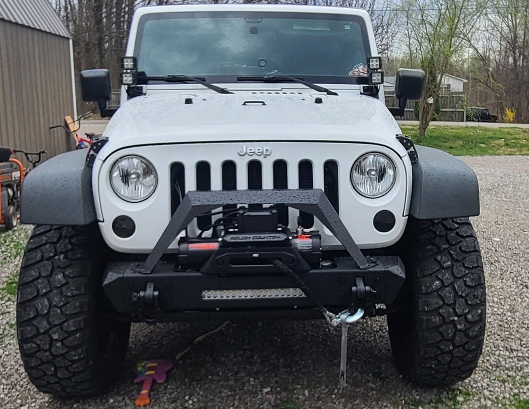 RedRock Max-HD Stubby Winch Front Bumper with LED Light Bar (18-25 Jeep Wrangler JL)