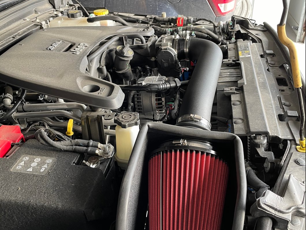 RedRock Cold Air Intake; Textured Black (20-25 3.6L Jeep Gladiator JT)