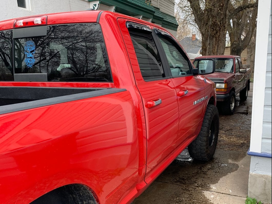 RedRock Window Deflectors; Front and Rear; Smoked (09-18 RAM 1500 Quad Cab)