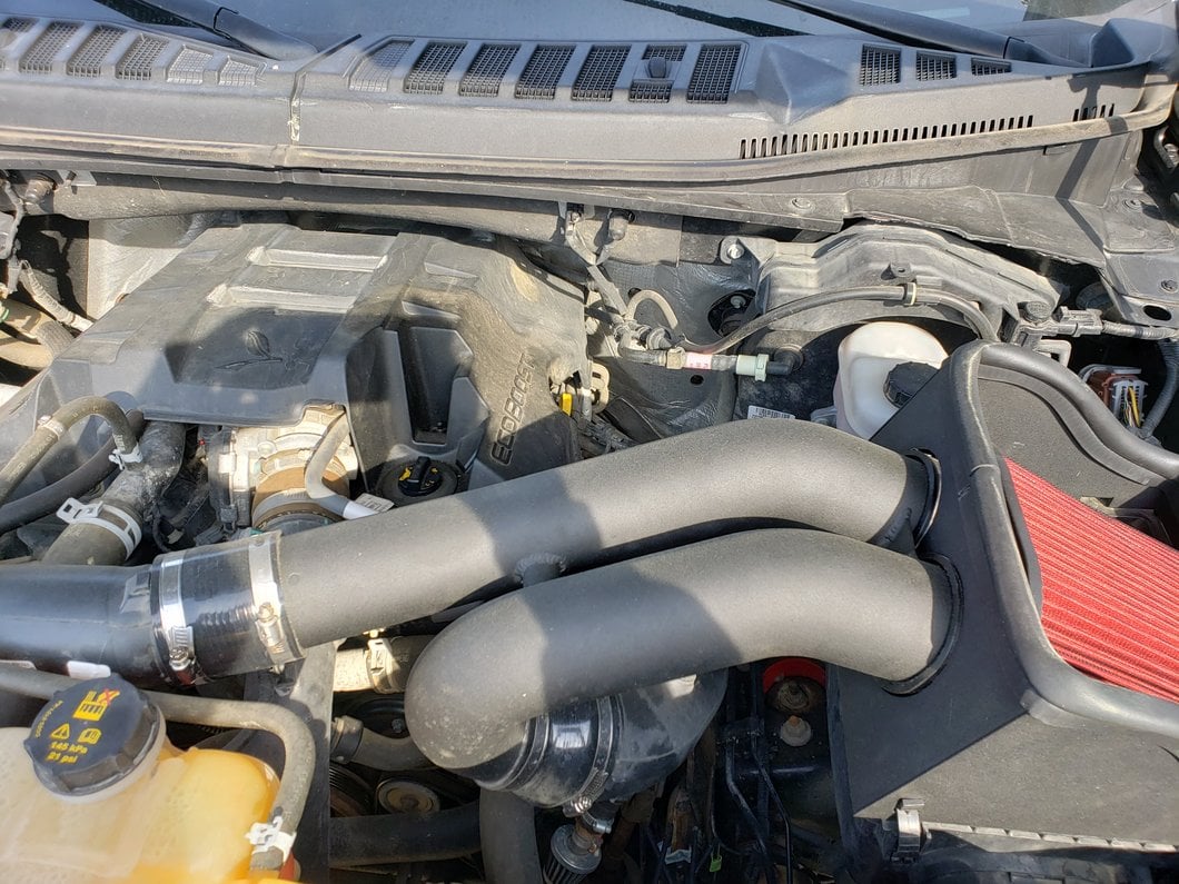 RedRock Cold Air Intake; Wrinkle Black (15-25 2.7L EcoBoost F-150)