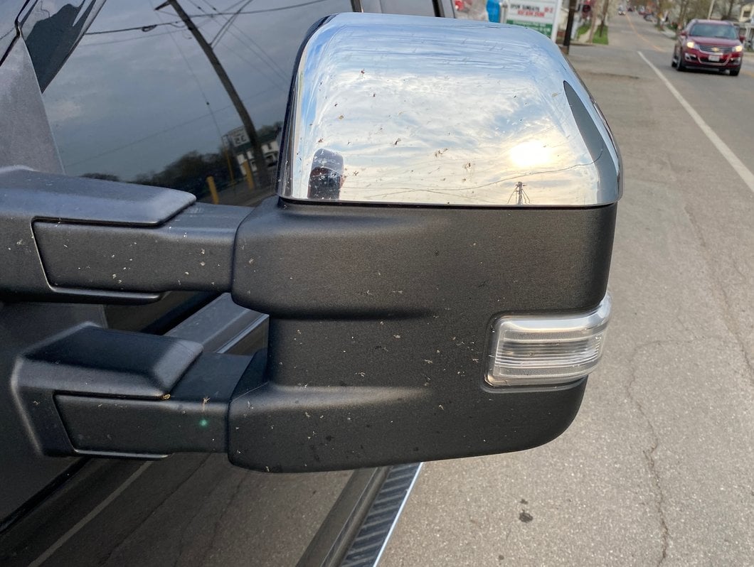 RedRock Top Half Mirror Covers for Towing Mirrors; Chrome (15-17 F-150 w/ Towing Mirrors)
