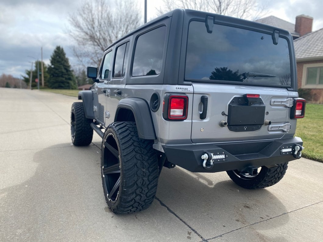 RedRock Solid Steel Rear Bumper with LED Lighting (18-25 Jeep Wrangler JL)