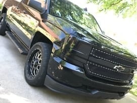 RedRock Wire Mesh Upper Overlay Grille with Rivets; Black (16-18 Silverado 1500 w/o Z71 Package)