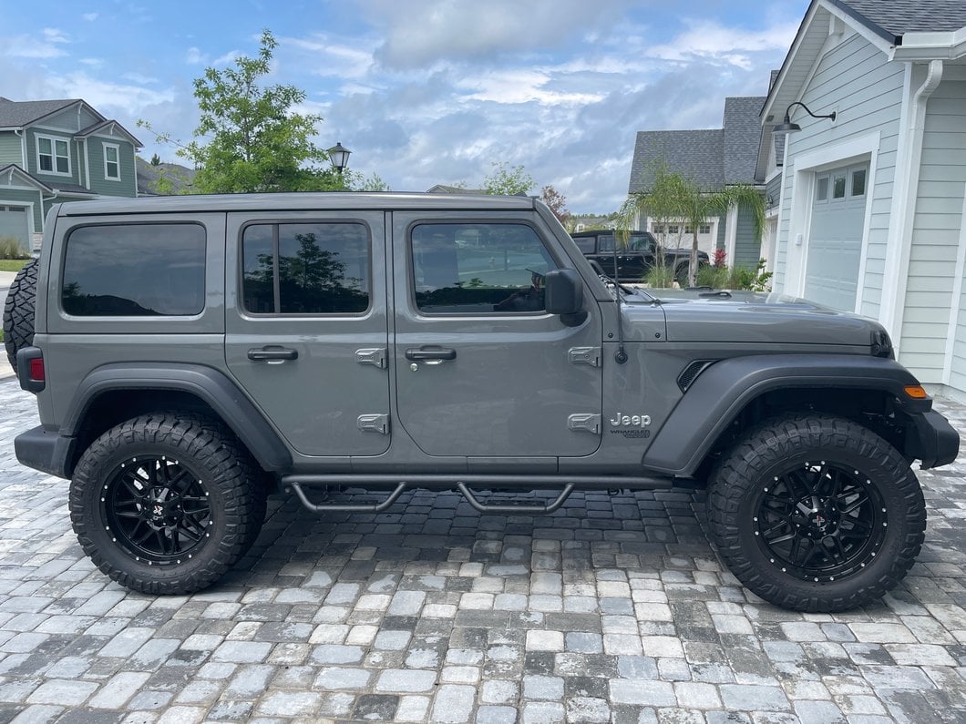 RedRock Solid Steel Drop Side Step Bars (18-25 Jeep Wrangler JL 4-Door)
