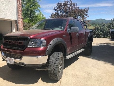 RedRock Pocket Style Fender Flares; Textured Black (04-08 F-150 Styleside)
