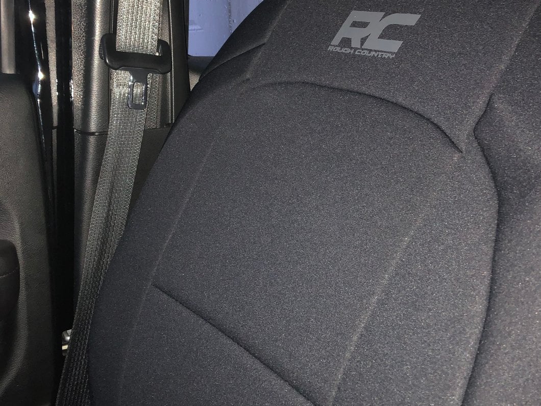 RedRock Custom Fit Front and Rear Seat Covers; Black (18-25 Jeep Wrangler JL 4-Door)