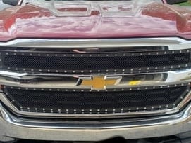 RedRock Wire Mesh Upper Overlay Grille with Rivets; Black (16-18 Silverado 1500 w/o Z71 Package)