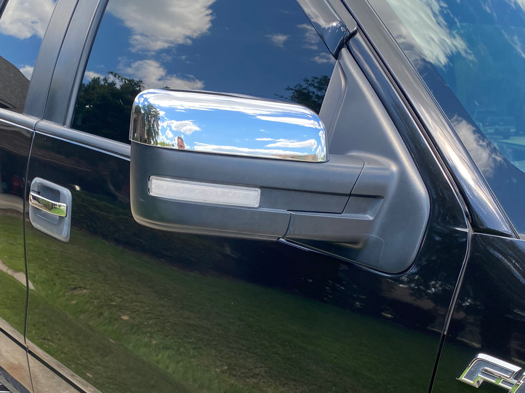 RedRock Top Half Mirror Covers; Chrome (09-14 F-150 w/o Towing Mirrors)