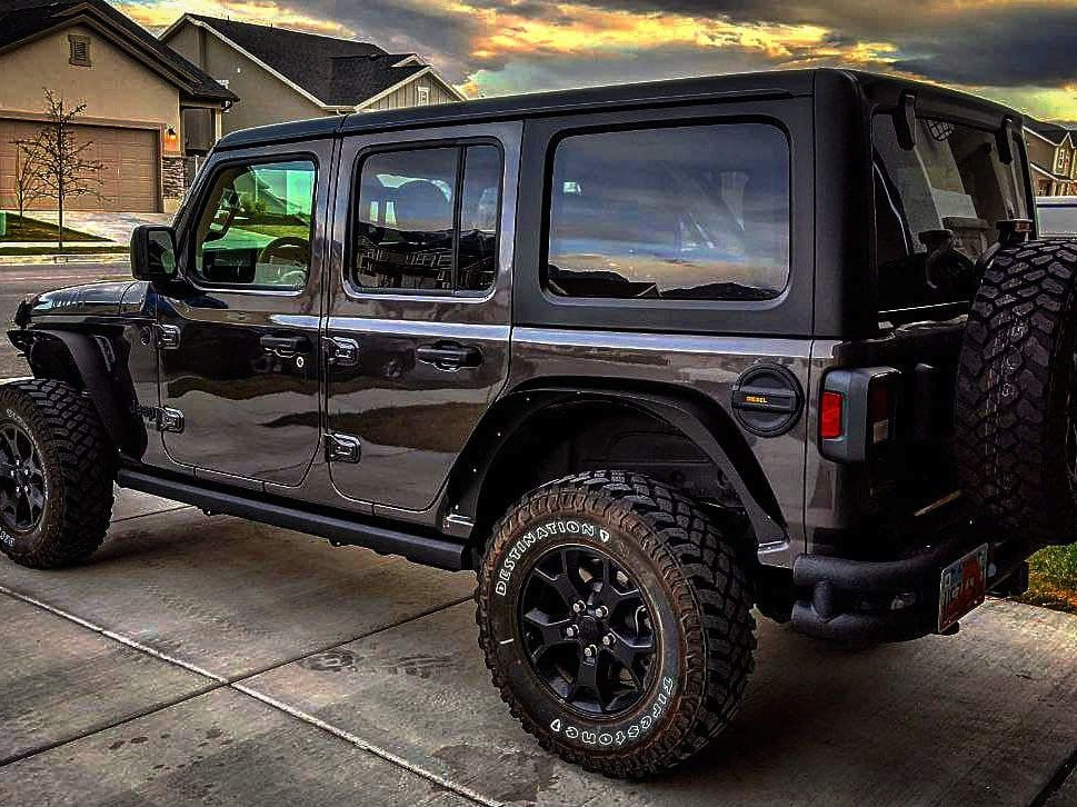 RedRock Tubular Rear Bumper with Wrap Around; Textured Black (18-25 Jeep Wrangler JL)