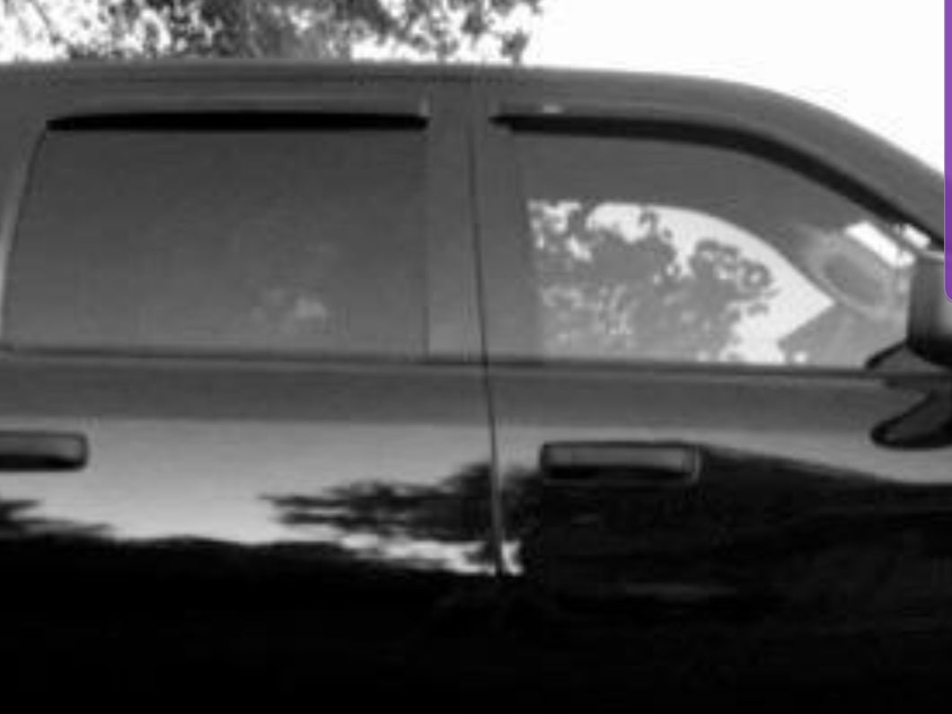 RedRock Window Deflectors; Front and Rear; Smoked (09-18 RAM 1500 Crew Cab)