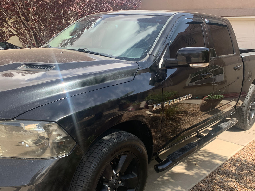 RedRock Window Deflectors; Front and Rear; Smoked (09-18 RAM 1500 Crew Cab)