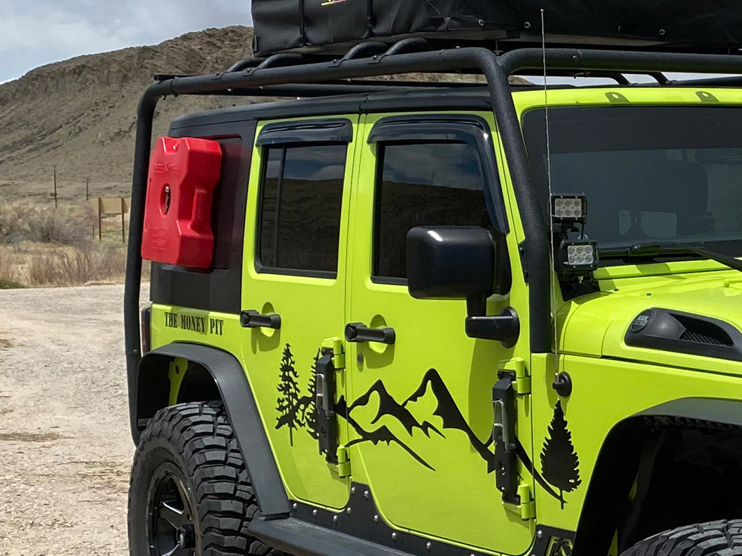 RedRock Window Deflectors; Front and Rear; Smoked (07-18 Jeep Wrangler JK 4-Door)