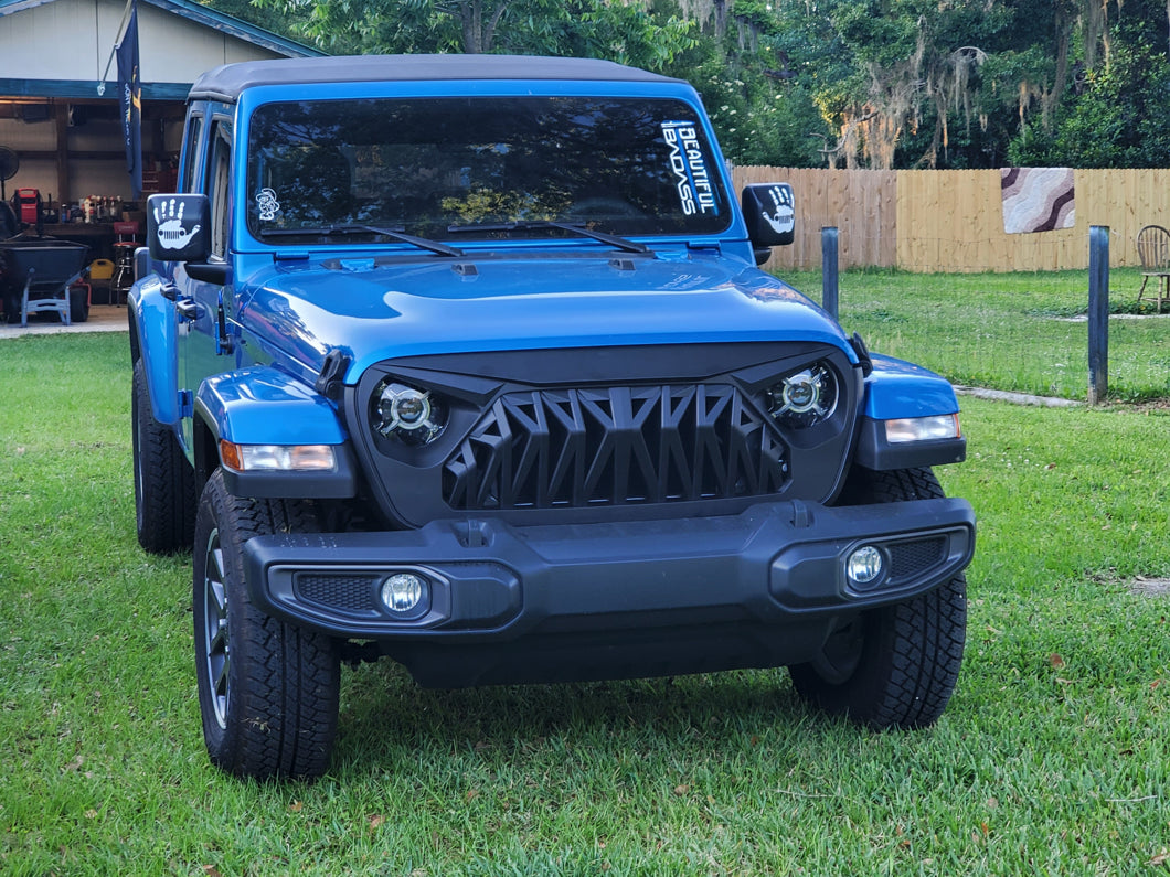 RedRock Deep Woods Grille; Matte Black (20-25 Jeep Gladiator JT w/o TrailCam)