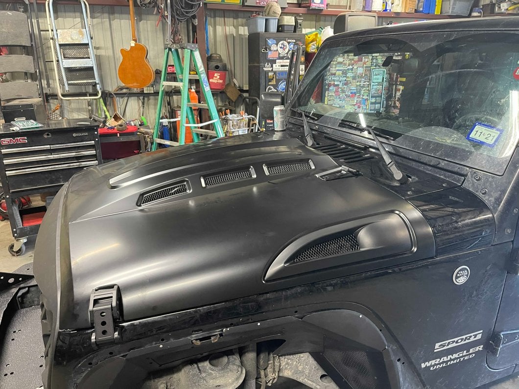 RedRock Avenger Heat Dispersion Hood; Unpainted (07-18 Jeep Wrangler JK)