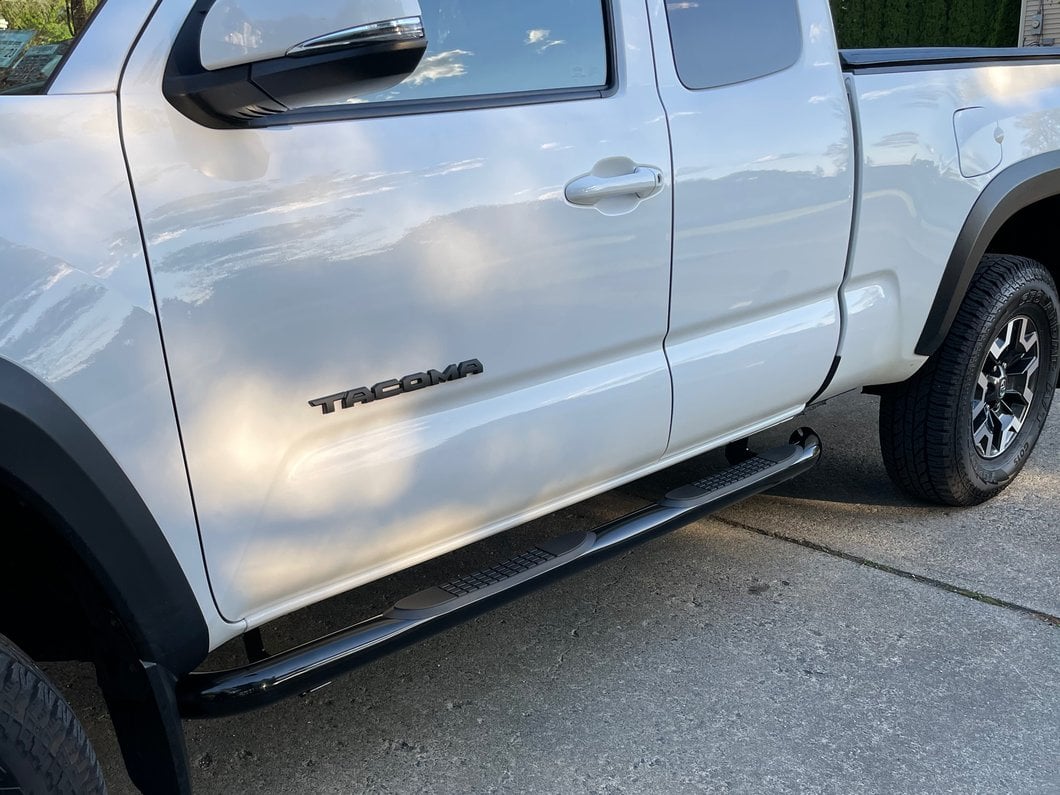 RedRock 3-Inch Side Step Bars; Black (05-23 Tacoma Access Cab)