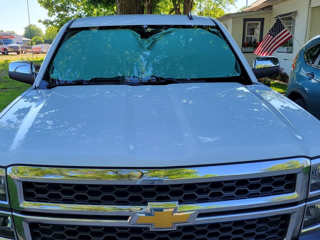 RedRock Top Half Standard Mirror Covers; Chrome (14-18 Silverado 1500)