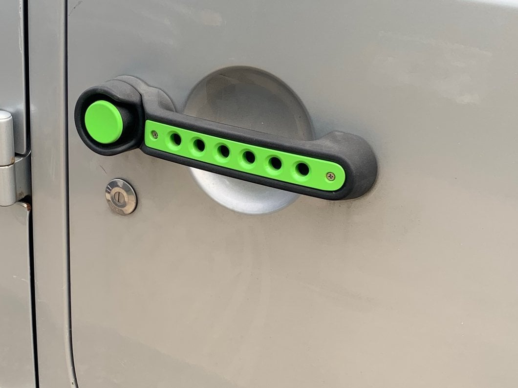 RedRock Billet Aluminum Door Handle Inserts; Green (07-18 Jeep Wrangler JK 4-Door)
