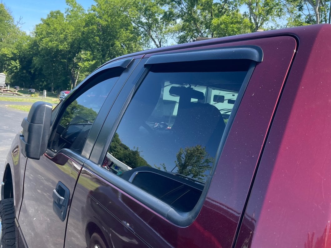 RedRock Window Deflectors; Front and Rear; Smoked (04-08 F-150 SuperCrew)
