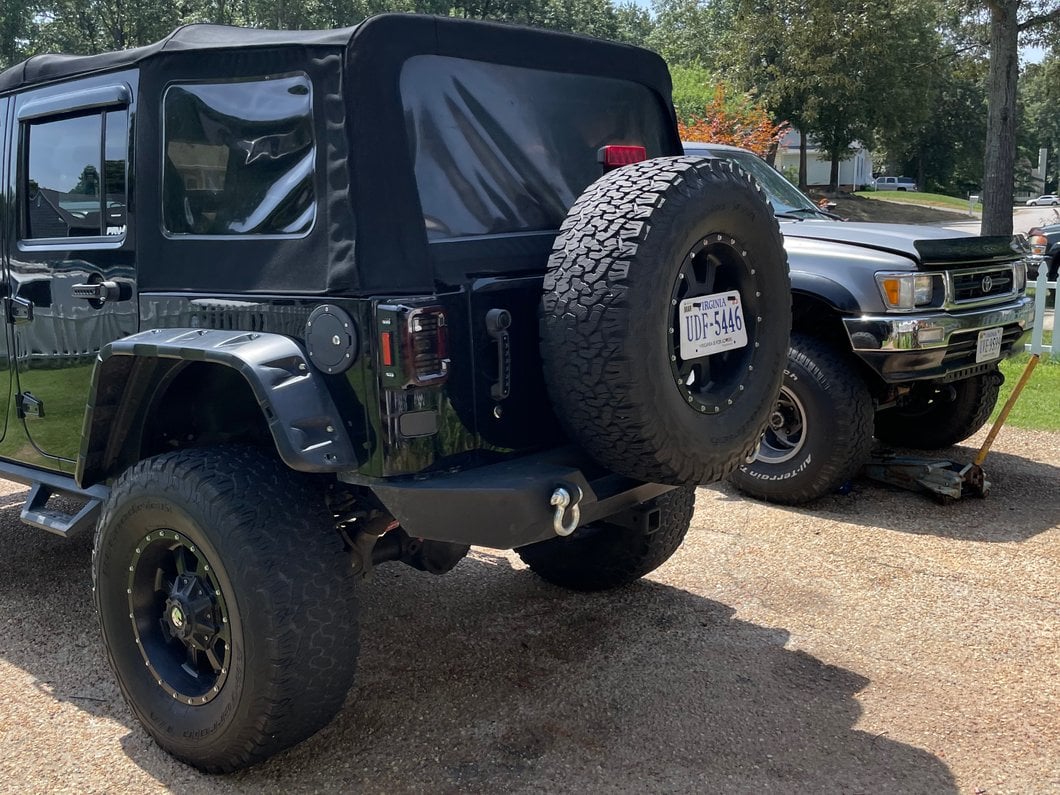 RedRock Spare Tire License Plate Mount Kit with Light (87-25 Wrangler TJ, TJ, JK & JL)