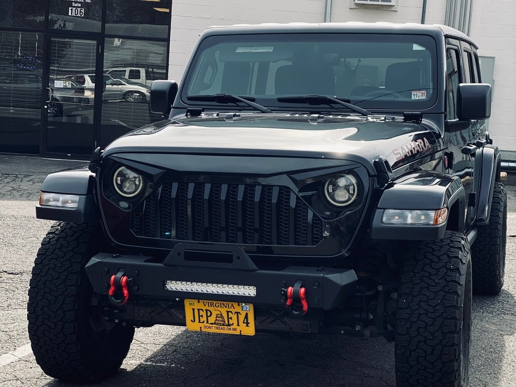 RedRock Max-HD Stubby Winch Front Bumper with LED Light Bar (18-25 Jeep Wrangler JL)
