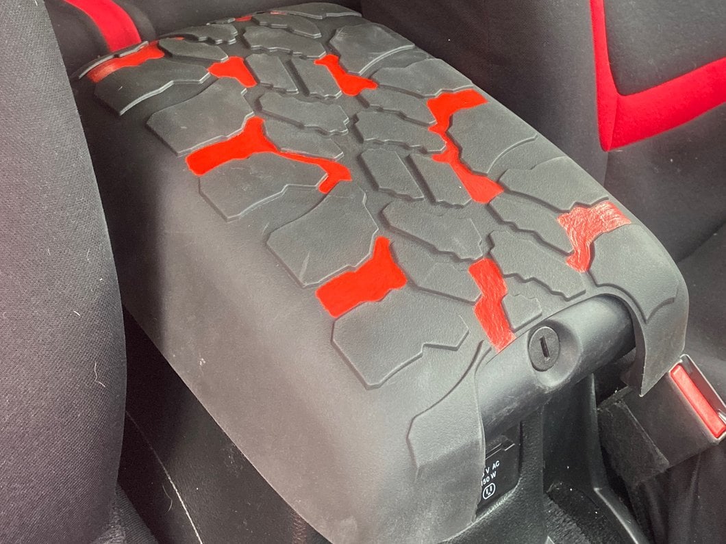RedRock Treaded Center Console Cover; Black (11-18 Jeep Wrangler JK)