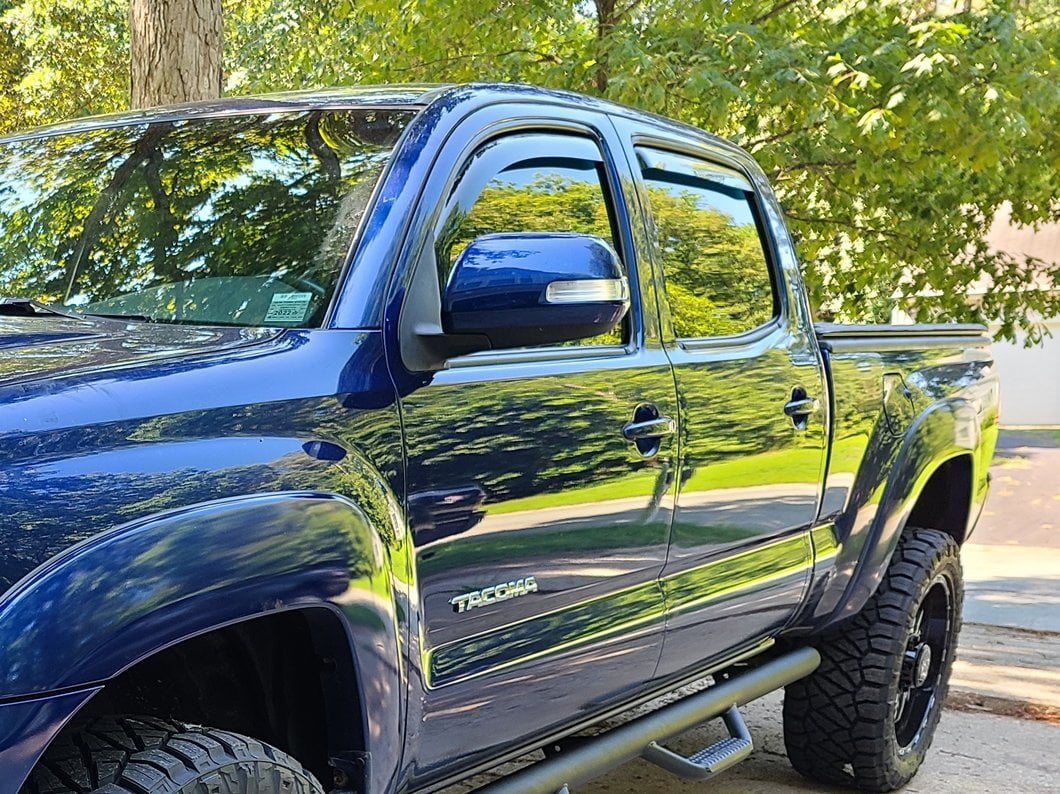 RedRock In-Channel Window Deflectors; Front and Rear; Smoke (05-15 Tacoma Double Cab)