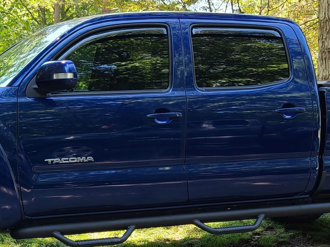 RedRock In-Channel Window Deflectors; Front and Rear; Smoke (05-15 Tacoma Double Cab)