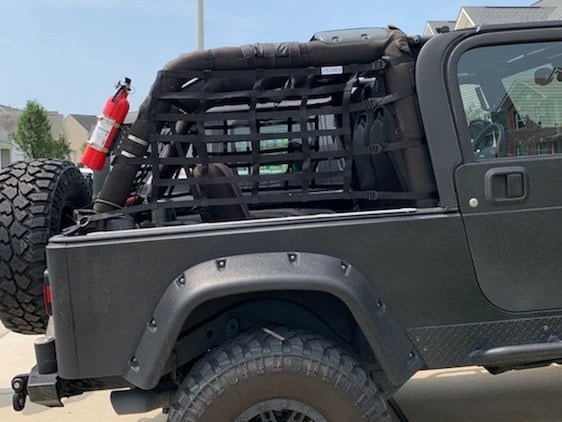 RedRock Cargo Wrap Around Net; One Piece (04-06 Jeep Wrangler TJ Unlimited)