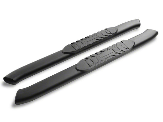 RedRock 5-Inch Oval Bent End Side Step Bars; Black (21-25 Bronco 2-Door)