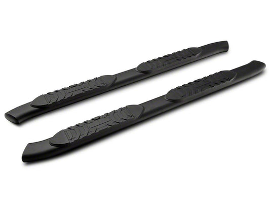 RedRock 5-Inch Oval Bent End Side Step Bars; Black (21-25 Bronco 4-Door)