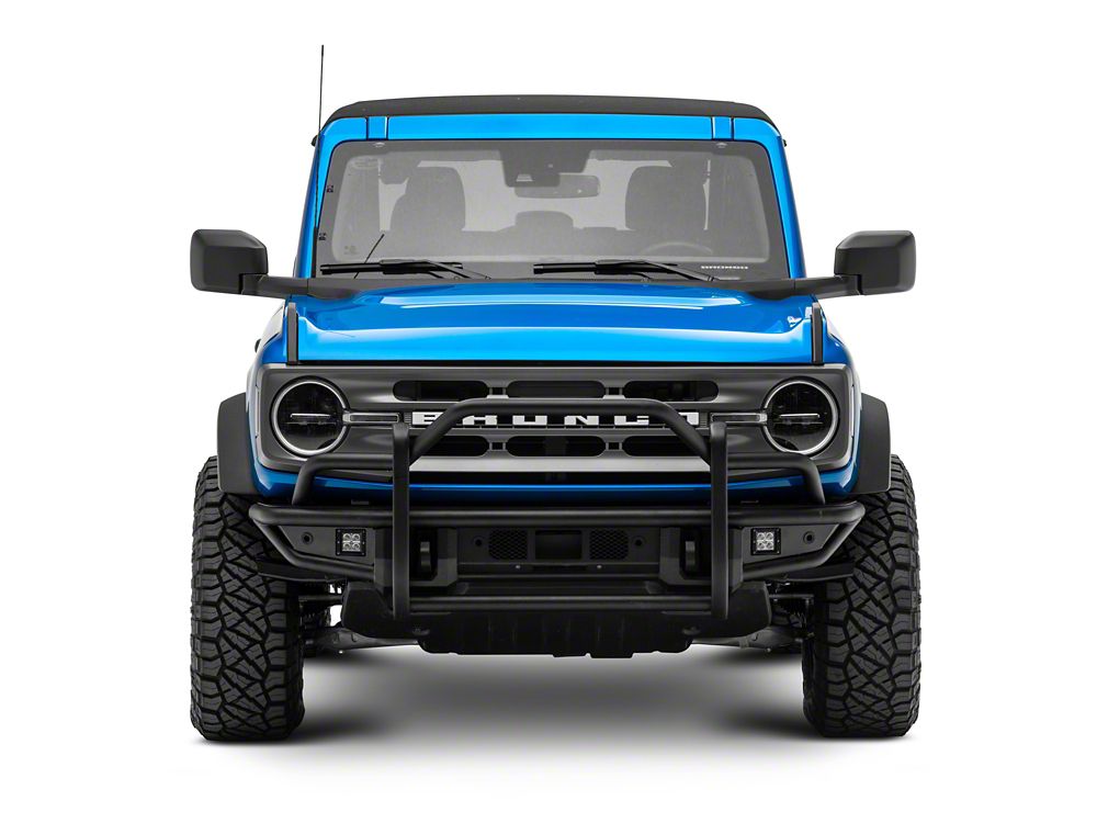 RedRock HD Tubular Front Bumper with LED Fog Lights and Grille Guard (21-25 Bronco, Excluding Raptor)