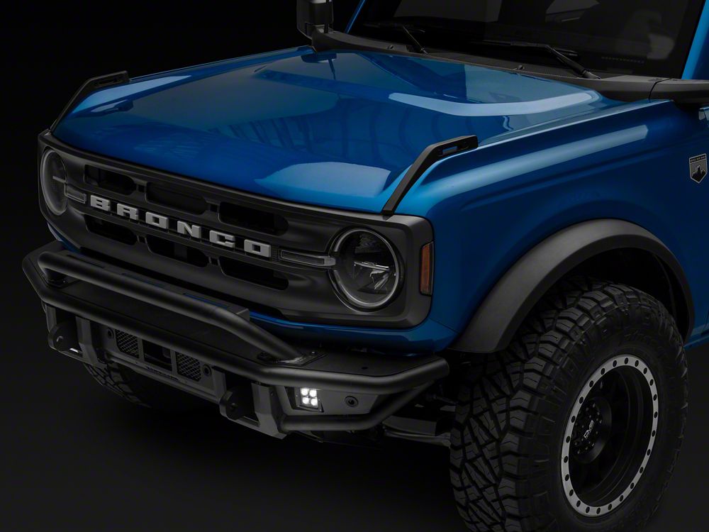 RedRock HD Tubular Front Bumper with LED Fog Lights and Skid Plate (21-25 Bronco, Excluding Raptor)