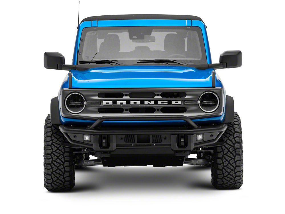 RedRock HD Tubular Front Bumper with LED Fog Lights and Skid Plate (21-25 Bronco, Excluding Raptor)