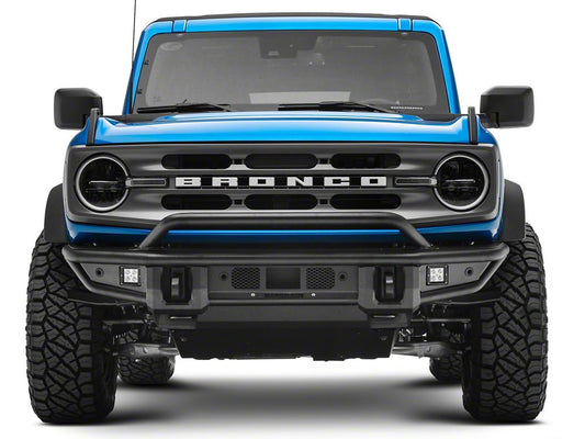 RedRock HD Tubular Front Bumper with LED Fog Lights and Skid Plate (21-25 Bronco, Excluding Raptor)