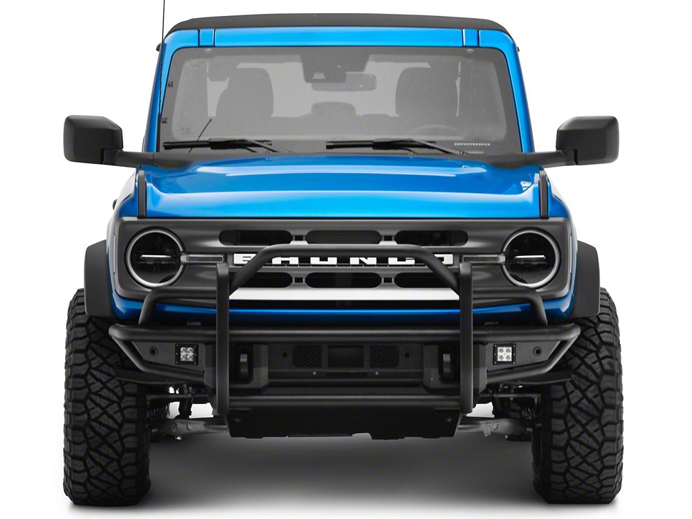 RedRock HD Tubular Front Bumper with LED Fog Lights, Grille Guard and Skid Plate (21-25 Bronco, Excluding Raptor)