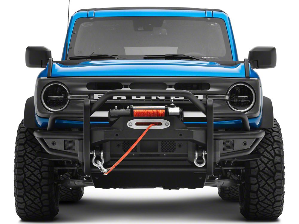 RedRock HD Tubular Front Winch Mount Bumper with Grille Guard and Skid Plate (21-25 Bronco, Excluding Raptor)