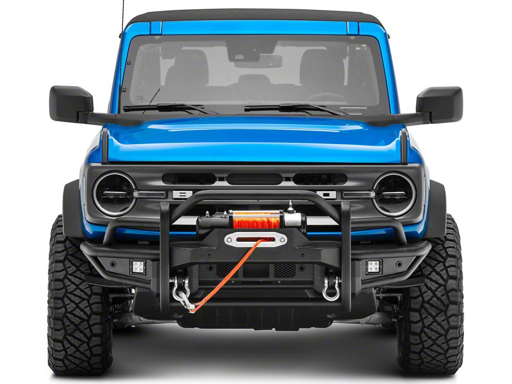 RedRock HD Tubular Front Winch Mount Bumper with LED Fog Lights and Grille Guard (21-25 Bronco, Excluding Raptor)