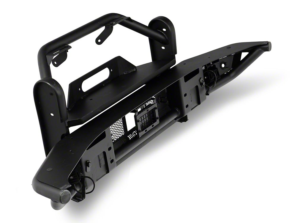 RedRock HD Tubular Front Winch Mount Bumper with LED Fog Lights and Grille Guard (21-25 Bronco, Excluding Raptor)