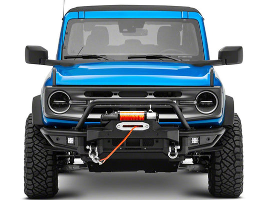 RedRock HD Tubular Front Winch Mount Bumper with LED Fog Lights and Skid Plate (21-25 Bronco, Excluding Raptor)
