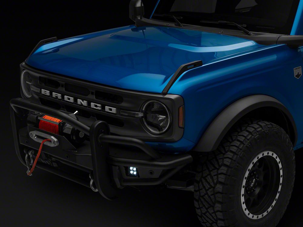 RedRock HD Tubular Front Winch Mount Bumper with LED Fog Lights, Grille Guard and Skid Plate (21-25 Bronco, Excluding Raptor)