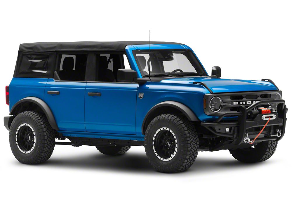 RedRock HD Tubular Front Winch Mount Bumper with LED Fog Lights, Grille Guard and Skid Plate (21-25 Bronco, Excluding Raptor)